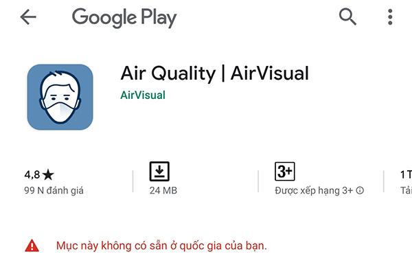 Ứng dụng AirVisual biến mất khỏi kho phần mềm của iOS lẫn Android